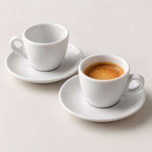 Espresso cups with saucers, set of 2